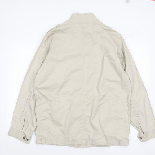 Cotton Traders Men’s Beige Military Jacket XL Cotton Mid-Length