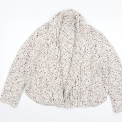 Marks and Spencer Women Beige Chunky Knit Open Cardigan Size 16