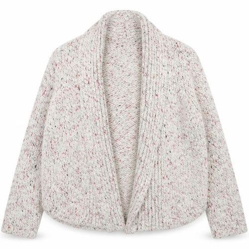 Marks and Spencer Women Beige Chunky Knit Open Cardigan Size 16