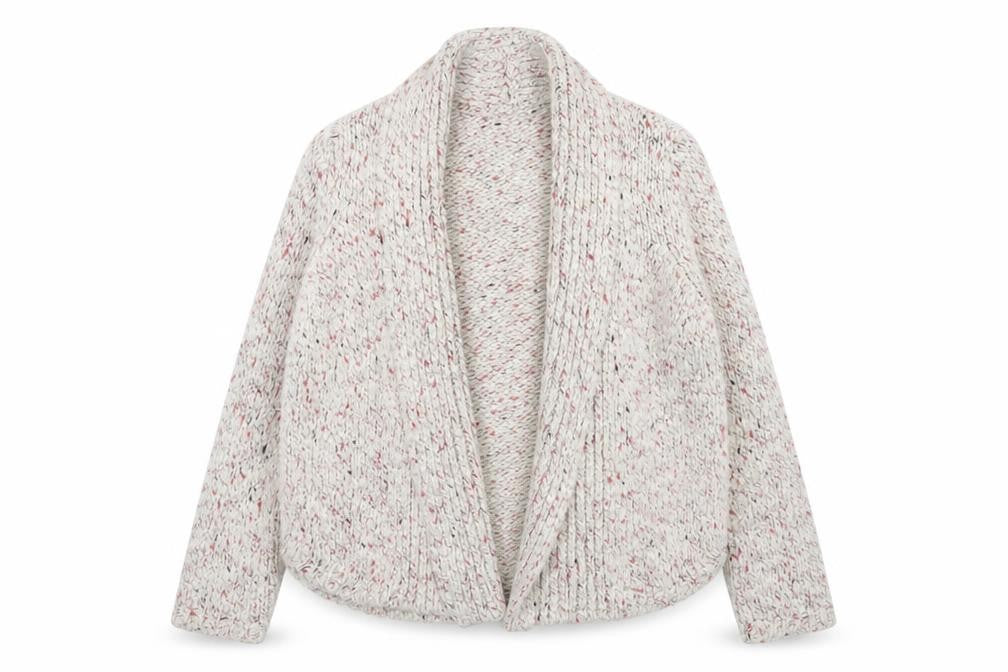 Marks and Spencer Women Beige Chunky Knit Open Cardigan Size 16