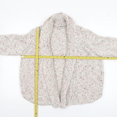 Marks and Spencer Women Beige Chunky Knit Open Cardigan Size 16