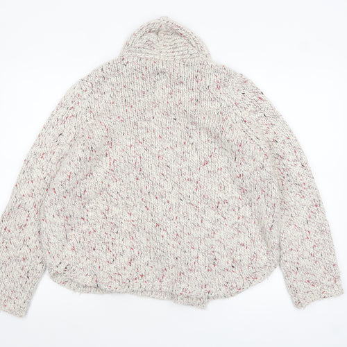 Marks and Spencer Women Beige Chunky Knit Open Cardigan Size 16