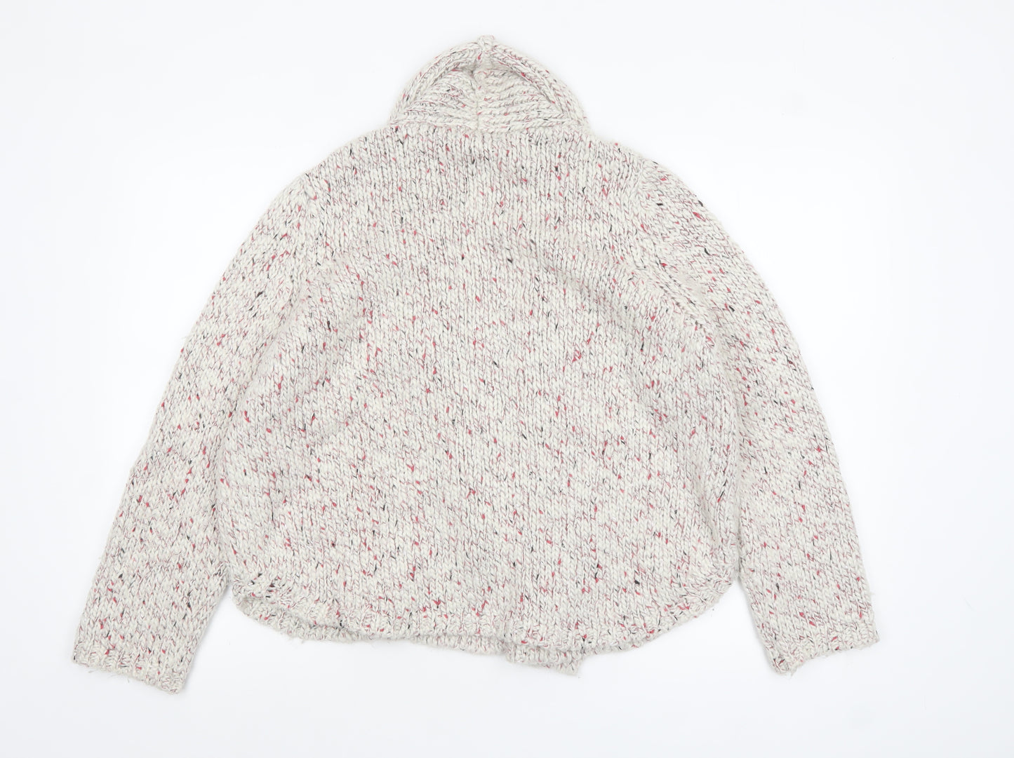 Marks and Spencer Women Beige Chunky Knit Open Cardigan Size 16