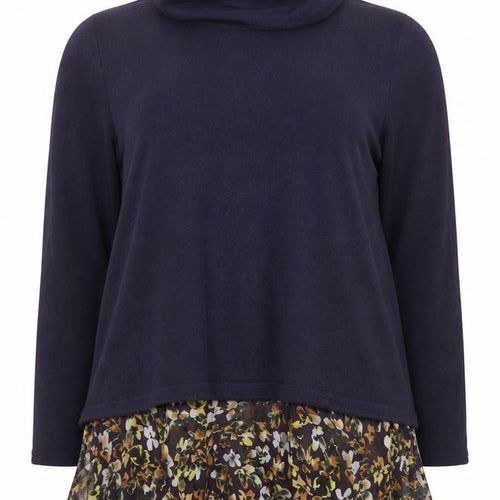 Phase Eight Women’s Purple Floral Hem Cowl Neck Tunic Jumper Size 16