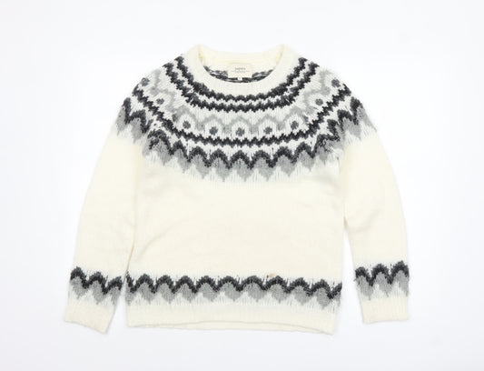 Papaya Weekend Women Ivory Fair Isle Knit Jumper Small