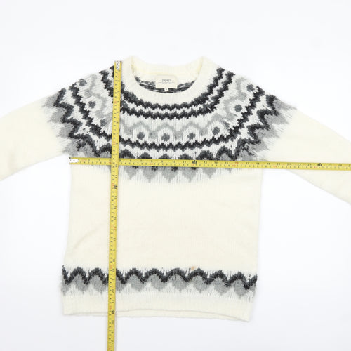 Papaya Weekend Women Ivory Fair Isle Knit Jumper Small