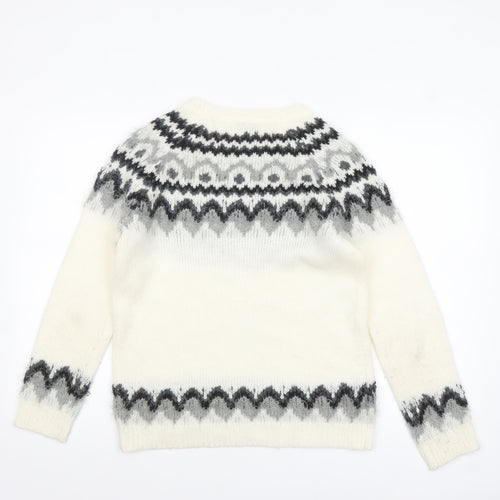 Papaya Weekend Women Ivory Fair Isle Knit Jumper Small