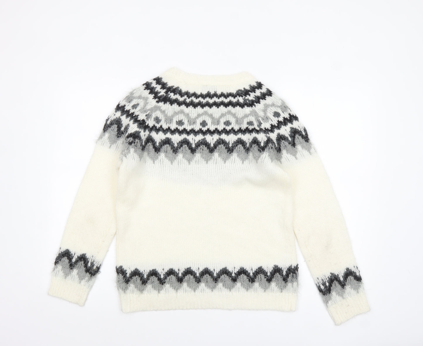 Papaya Weekend Women Ivory Fair Isle Knit Jumper Small