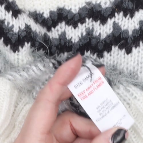 Papaya Weekend Women Ivory Fair Isle Knit Jumper Small