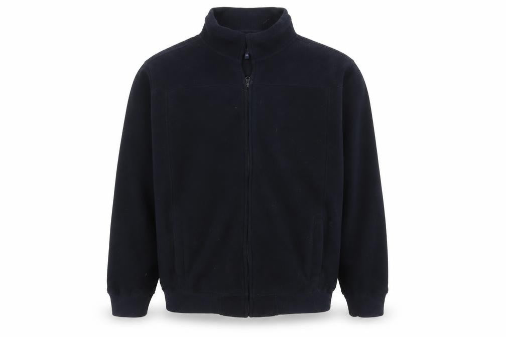 Front view of Premier Man Men's Blue XL Fleece Full Zip Jacket