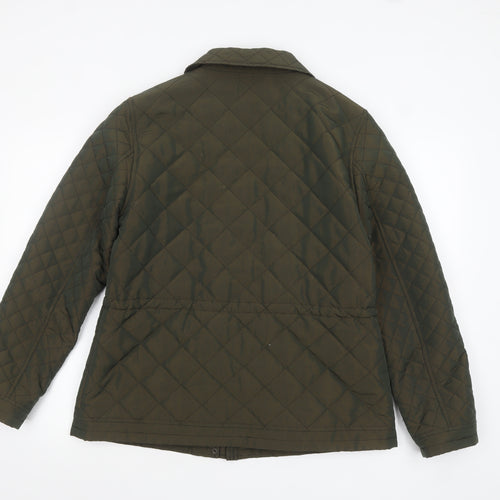 CC Women Green Quilted Mid-Length Jacket Size 14