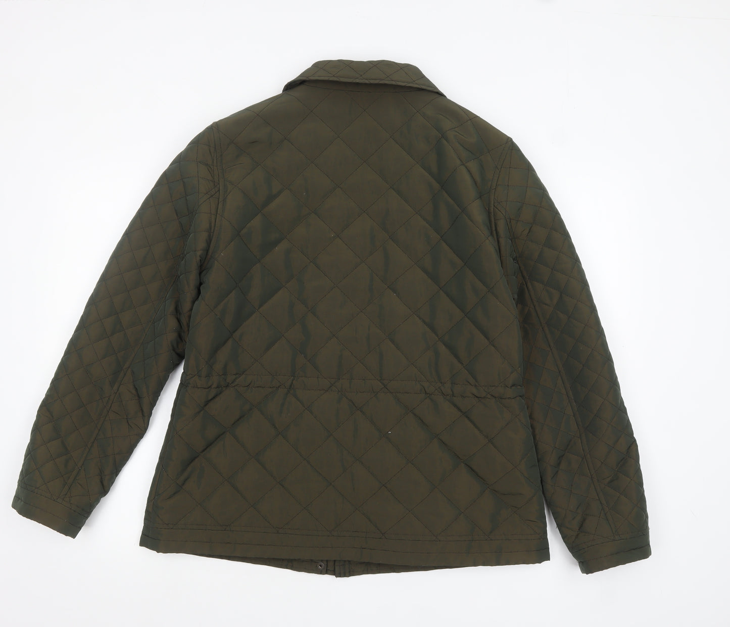 CC Women Green Quilted Mid-Length Jacket Size 14