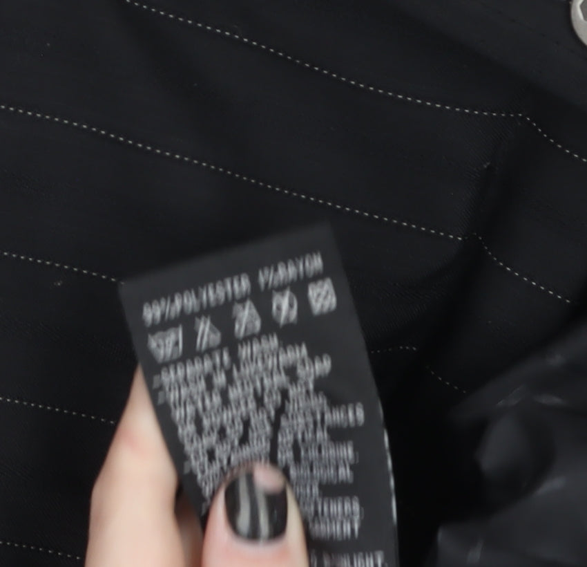 TOG24 Men's Black Pinstripe Mid-Length Lined Jacket Size M