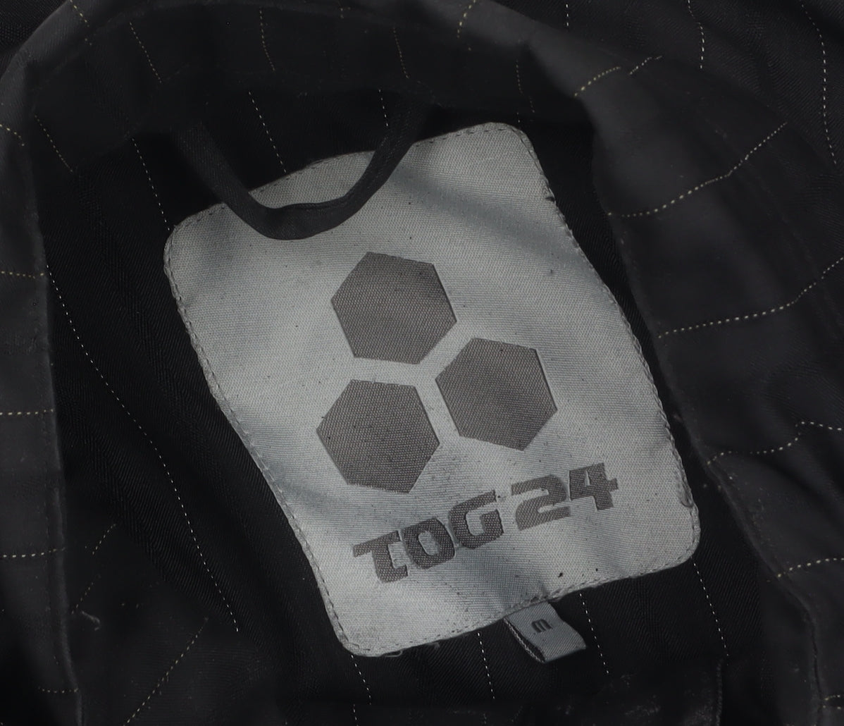 TOG24 Men's Black Pinstripe Mid-Length Lined Jacket Size M