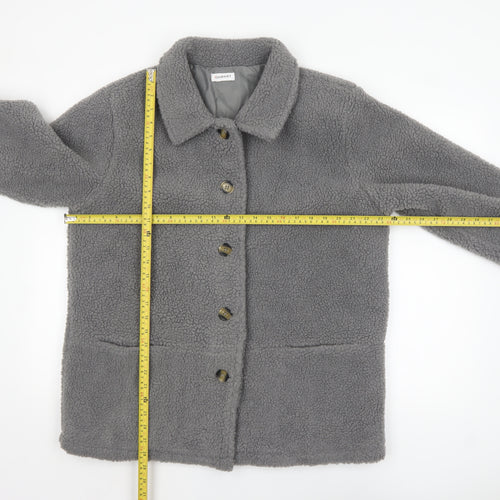 Damart Women’s Grey Fleece Button Mid-Length Coat Size 16