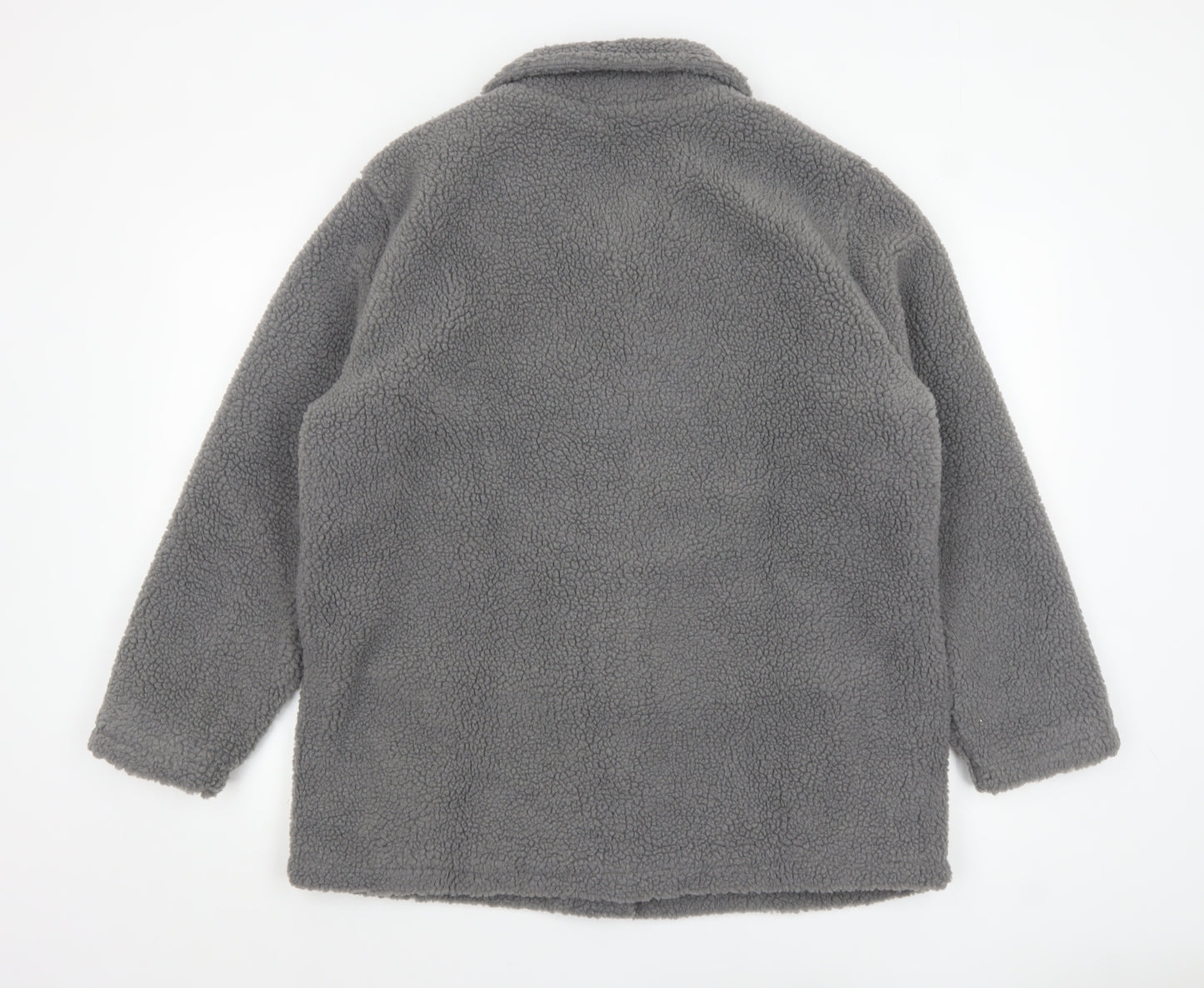 Damart Women’s Grey Fleece Button Mid-Length Coat Size 16