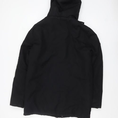 Threadbare Men's Black Polyester Faux Fur Hood Parka Coat Size S