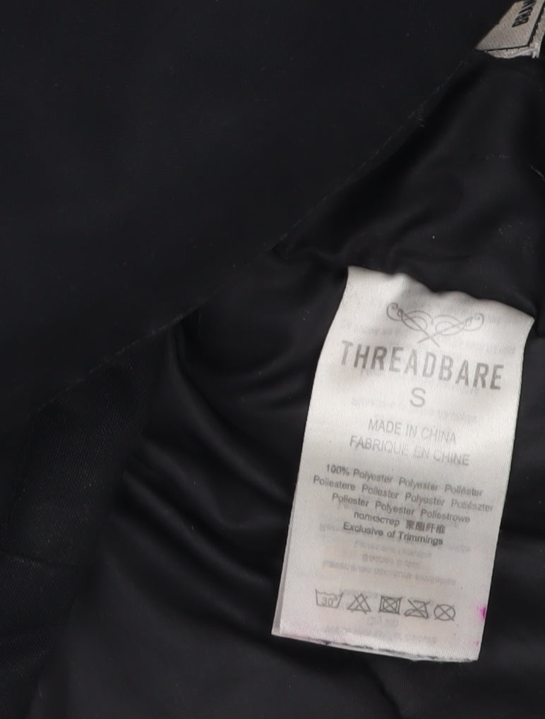 Threadbare Men's Black Polyester Faux Fur Hood Parka Coat Size S