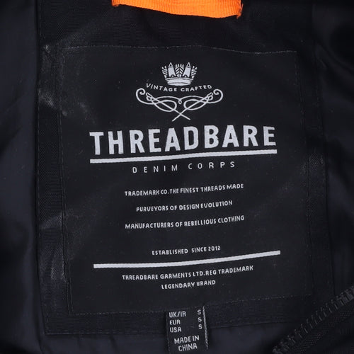 Threadbare Men's Black Polyester Faux Fur Hood Parka Coat Size S