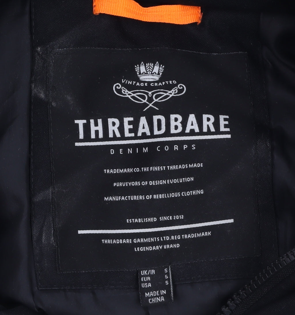 Threadbare Men's Black Polyester Faux Fur Hood Parka Coat Size S