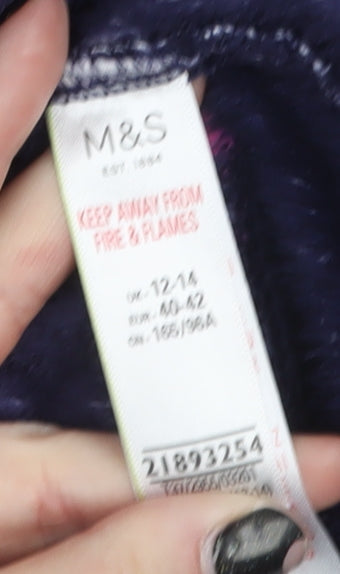 Marks and Spencer Womens Blue Star Fleece Robe Size 12-14