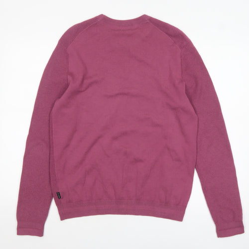 Ted Baker Men's Purple Crew Neck Wool Blend Jumper Size M