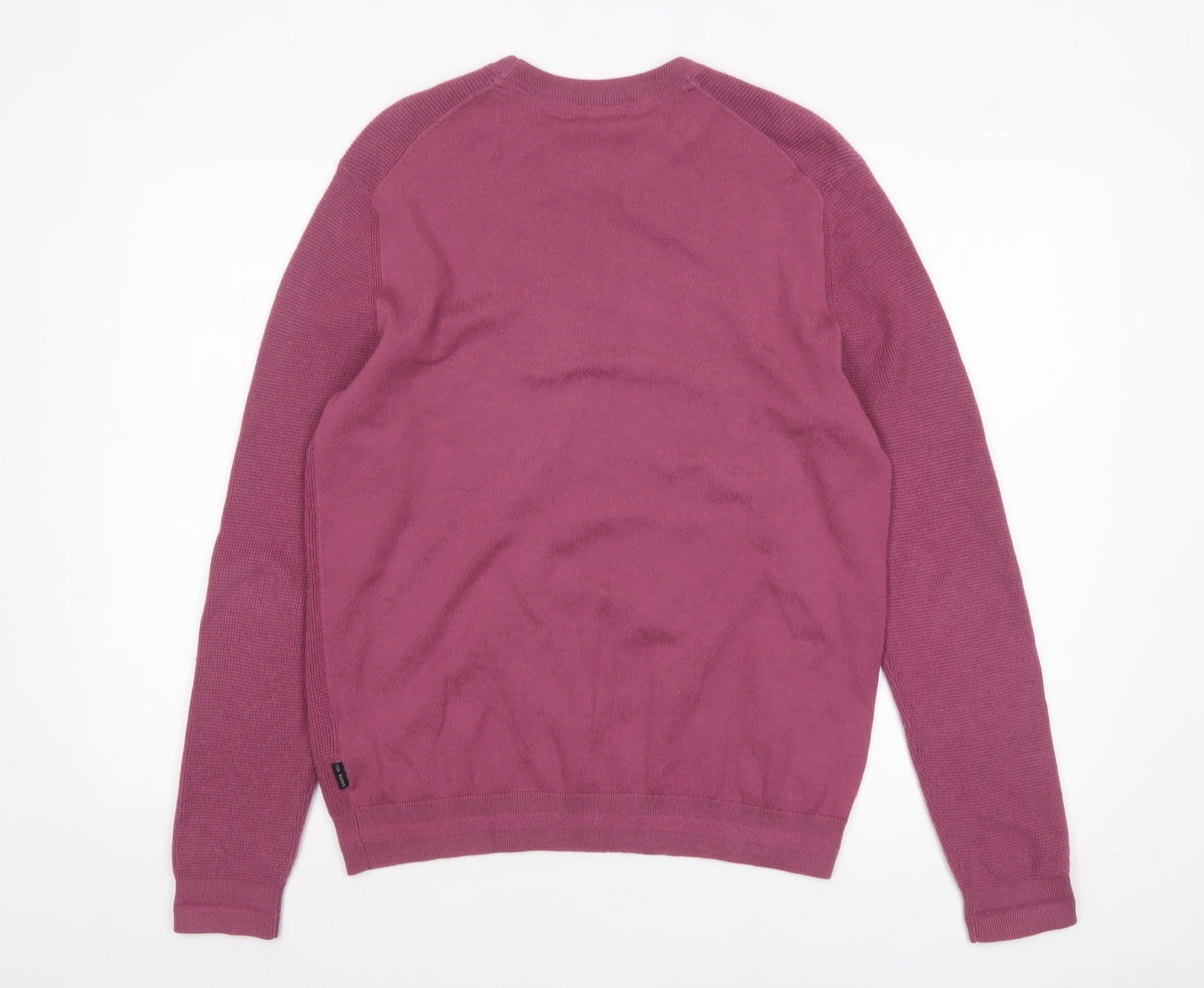 Ted Baker Men's Purple Crew Neck Wool Blend Jumper Size M