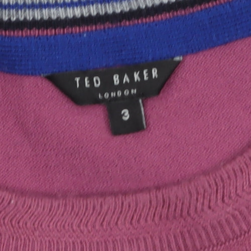 Ted Baker Men's Purple Crew Neck Wool Blend Jumper Size M