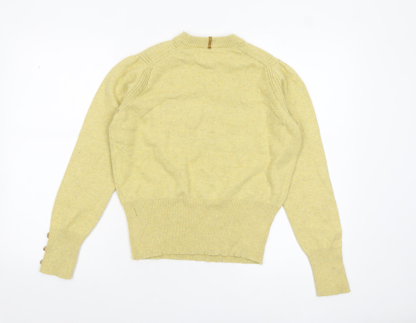Marks and Spencer Per Una Women's Yellow Size 12 Crew Neck Wool Blend Jumper