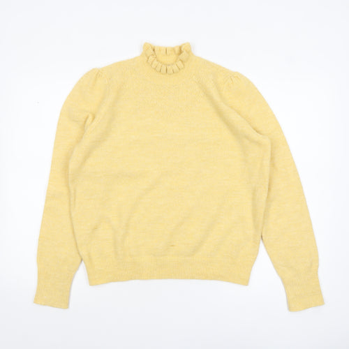 Albaray Women Yellow Mock Neck Long Sleeve Knit Jumper Size 12