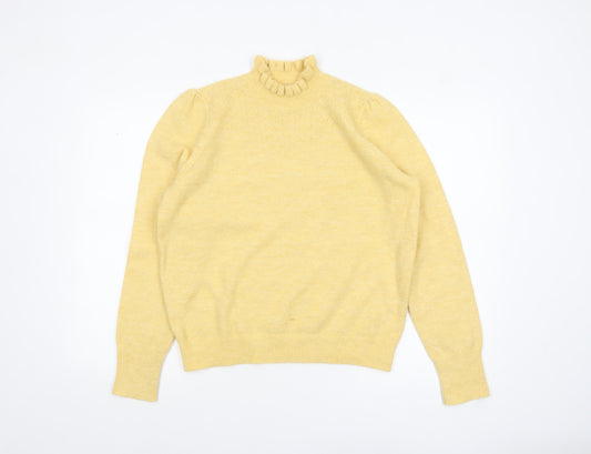 Albaray Women Yellow Mock Neck Long Sleeve Knit Jumper Size 12