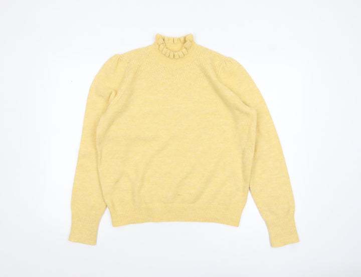 Albaray Women Yellow Mock Neck Long Sleeve Knit Jumper Size 12