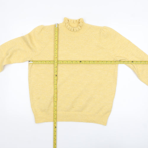 Albaray Women Yellow Mock Neck Long Sleeve Knit Jumper Size 12