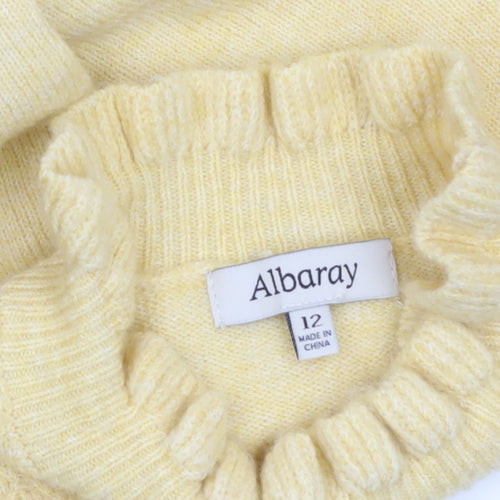 Albaray Women Yellow Mock Neck Long Sleeve Knit Jumper Size 12