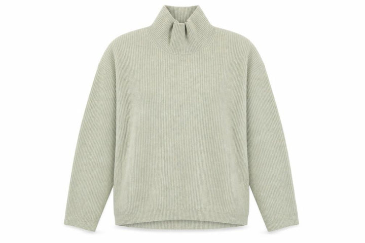Uniqlo Women’s Beige Wool Blend Ribbed Mock Neck Jumper XL