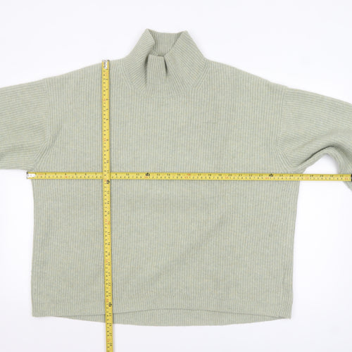 Uniqlo Women’s Beige Wool Blend Ribbed Mock Neck Jumper XL