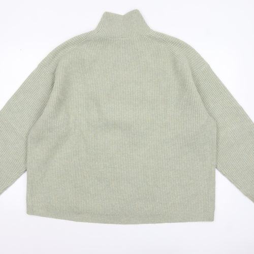 Uniqlo Women’s Beige Wool Blend Ribbed Mock Neck Jumper XL