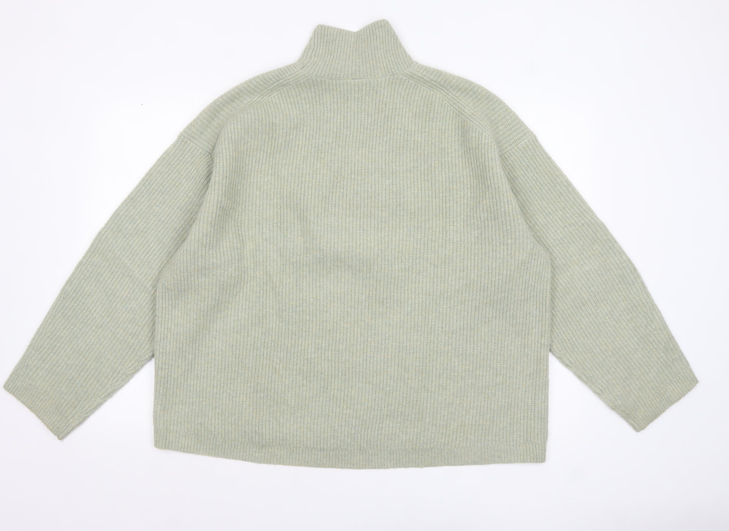 Uniqlo Women’s Beige Wool Blend Ribbed Mock Neck Jumper XL