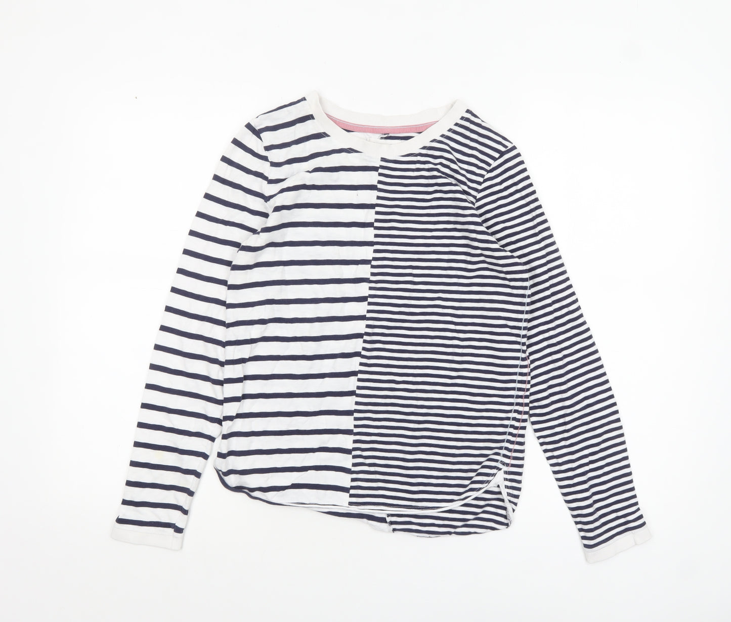 White Stuff Womens Multicoloured Striped Long Sleeve Cotton T-Shirt Size 10