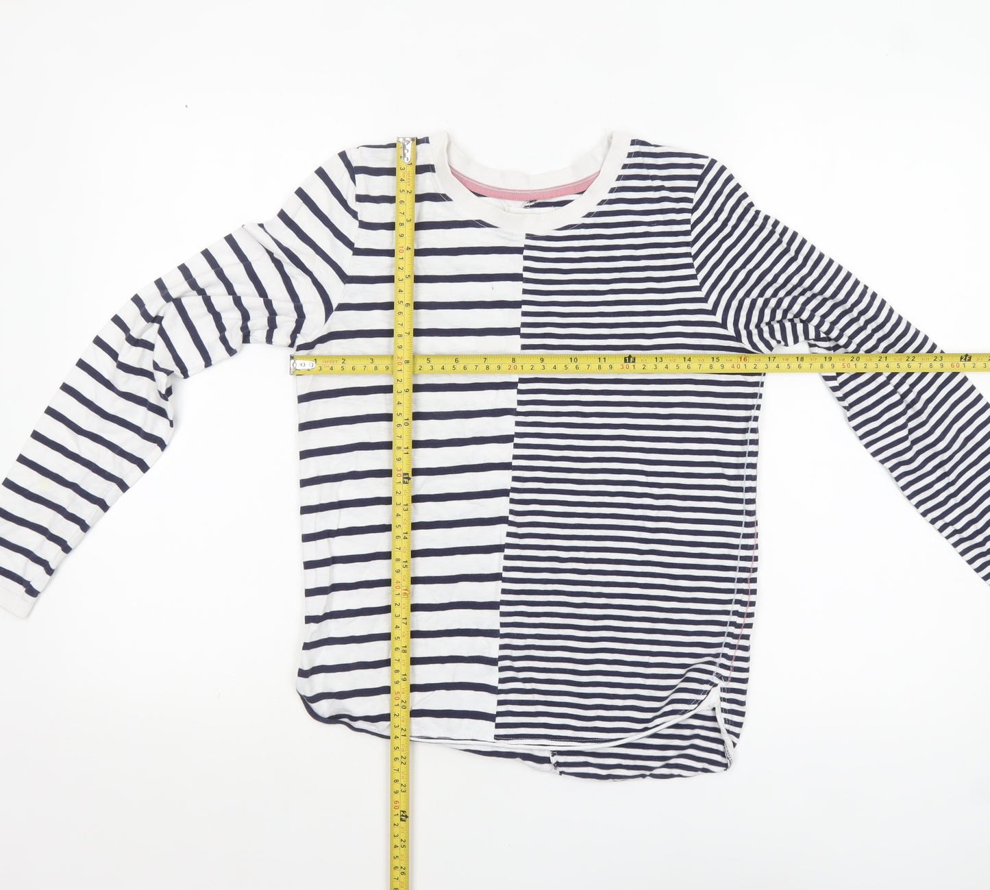 White Stuff Womens Multicoloured Striped Long Sleeve Cotton T-Shirt Size 10