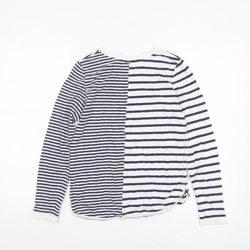 White Stuff Womens Multicoloured Striped Long Sleeve Cotton T-Shirt Size 10