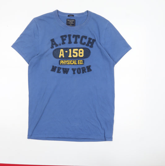 Abercrombie & Fitch Men's Blue Graphic Muscle T-Shirt Size M
