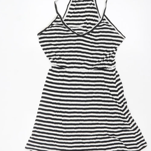 H&M Women’s Black Striped Sleeveless Slip Dress Size S