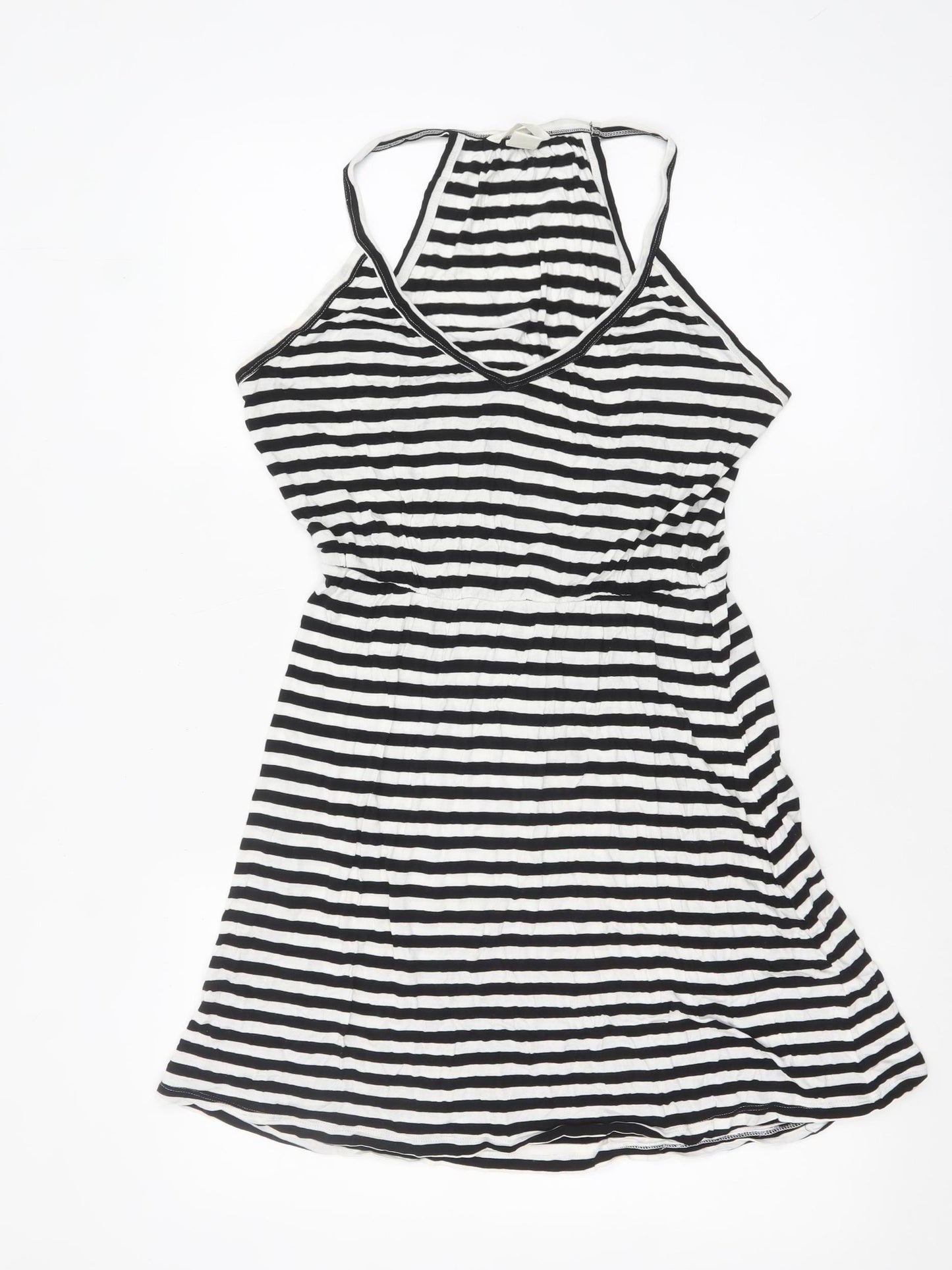 H&M Women’s Black Striped Sleeveless Slip Dress Size S