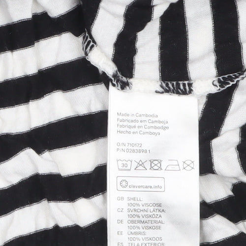 H&M Women’s Black Striped Sleeveless Slip Dress Size S