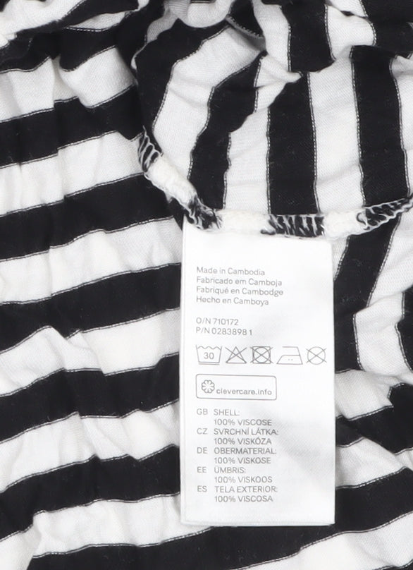 H&M Women’s Black Striped Sleeveless Slip Dress Size S