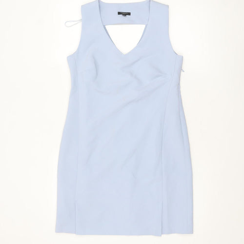Therapy London Women's Blue V-Neck Sleeveless Sheath Dress Size 8