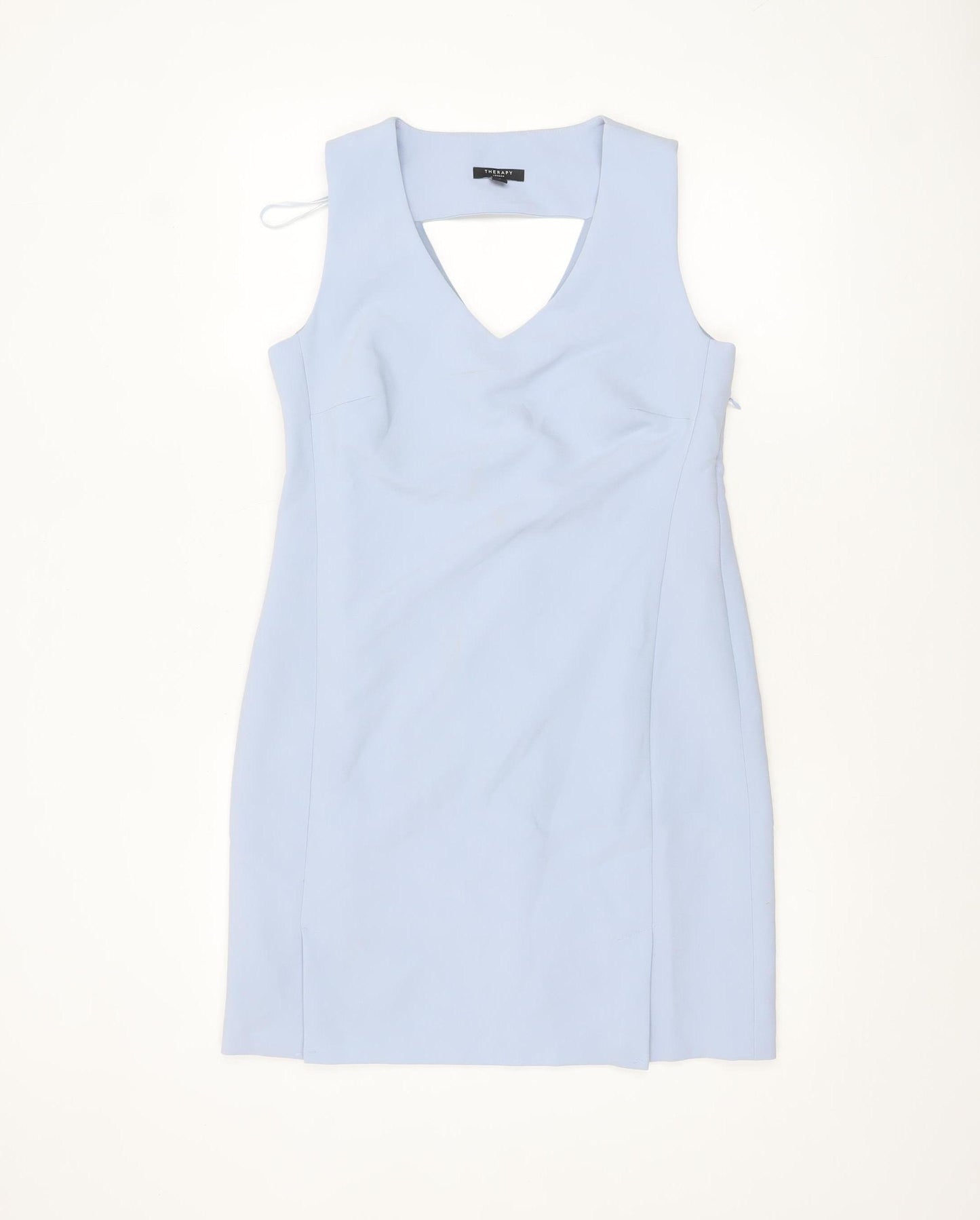 Therapy London Women's Blue V-Neck Sleeveless Sheath Dress Size 8