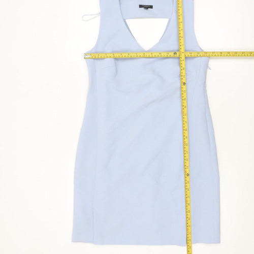 Therapy London Women's Blue V-Neck Sleeveless Sheath Dress Size 8