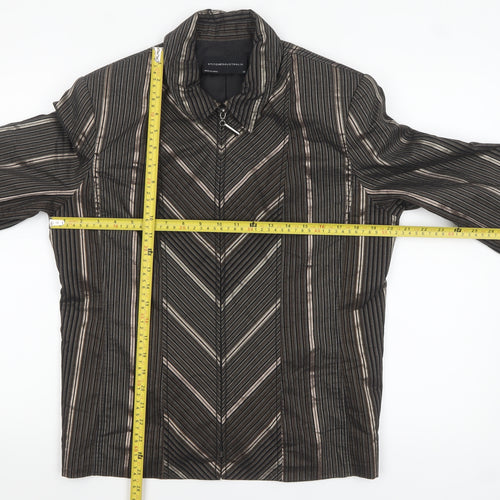 Stitches Australia Women's Brown Striped Zip Jacket Size 14